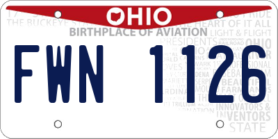 OH license plate FWN1126