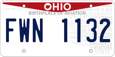 OH license plate FWN1132