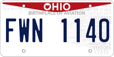OH license plate FWN1140