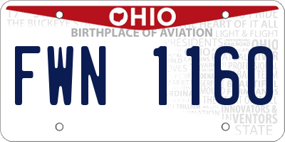 OH license plate FWN1160