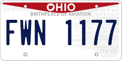 OH license plate FWN1177