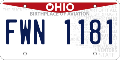 OH license plate FWN1181