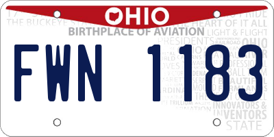 OH license plate FWN1183
