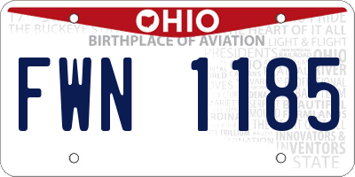 OH license plate FWN1185
