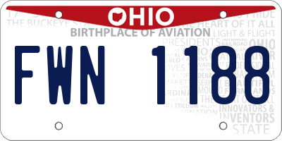 OH license plate FWN1188