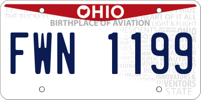 OH license plate FWN1199