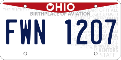 OH license plate FWN1207