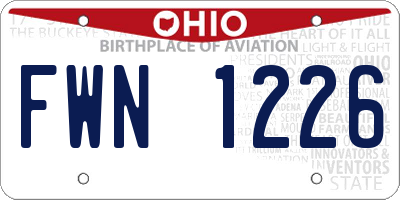 OH license plate FWN1226