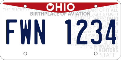 OH license plate FWN1234