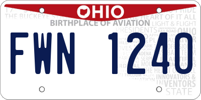OH license plate FWN1240