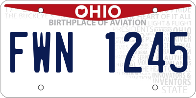 OH license plate FWN1245