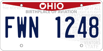 OH license plate FWN1248