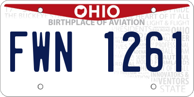 OH license plate FWN1261