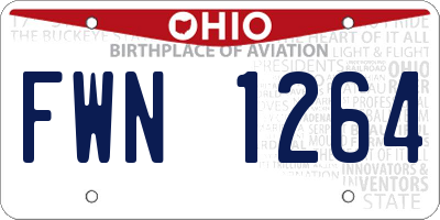 OH license plate FWN1264
