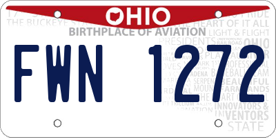 OH license plate FWN1272