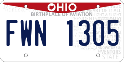OH license plate FWN1305