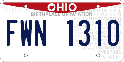OH license plate FWN1310