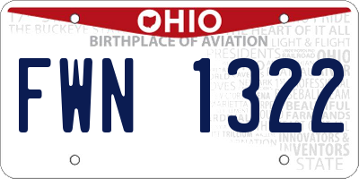 OH license plate FWN1322