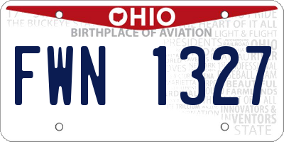 OH license plate FWN1327