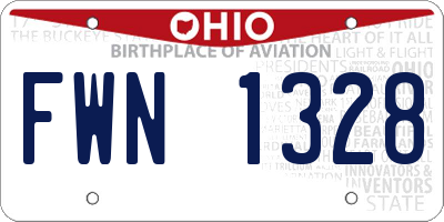 OH license plate FWN1328