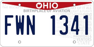 OH license plate FWN1341