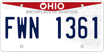 OH license plate FWN1361
