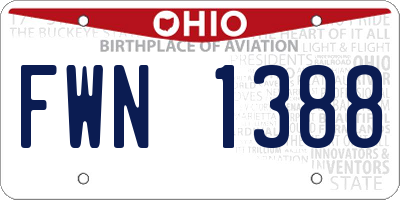 OH license plate FWN1388