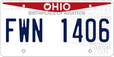 OH license plate FWN1406