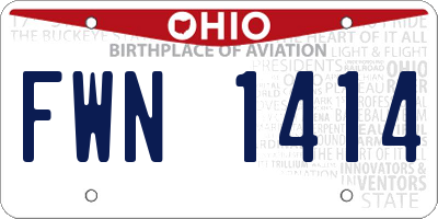 OH license plate FWN1414
