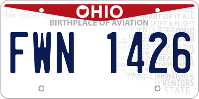 OH license plate FWN1426