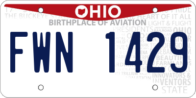 OH license plate FWN1429