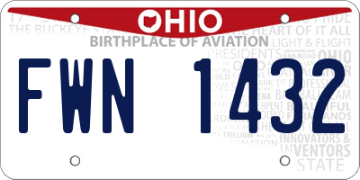 OH license plate FWN1432