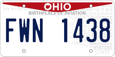 OH license plate FWN1438