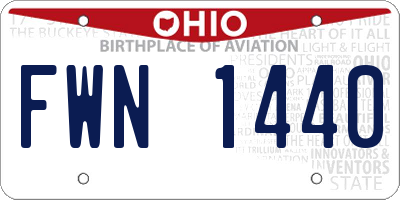 OH license plate FWN1440