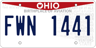 OH license plate FWN1441
