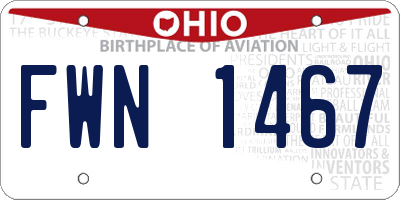 OH license plate FWN1467