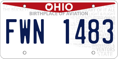OH license plate FWN1483