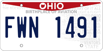OH license plate FWN1491