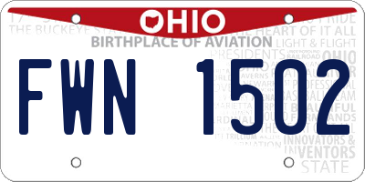 OH license plate FWN1502