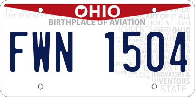 OH license plate FWN1504