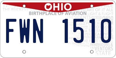 OH license plate FWN1510