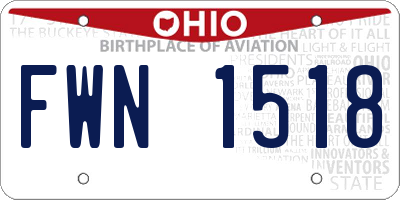 OH license plate FWN1518