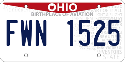 OH license plate FWN1525