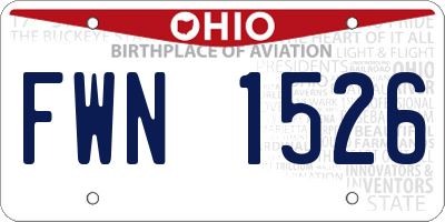 OH license plate FWN1526