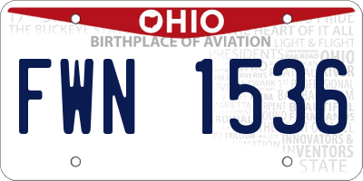 OH license plate FWN1536