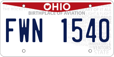OH license plate FWN1540