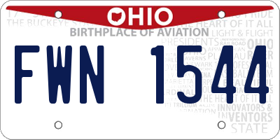 OH license plate FWN1544