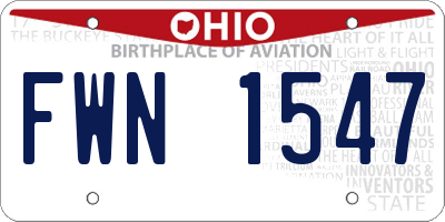 OH license plate FWN1547