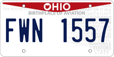 OH license plate FWN1557