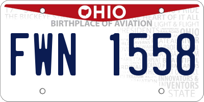 OH license plate FWN1558